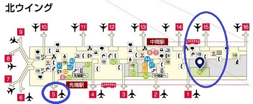 関西空港のラウンジマップ