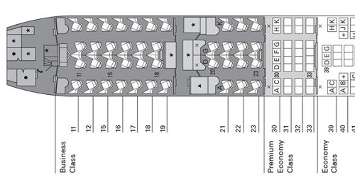 キャセイの77Wのシートマップ