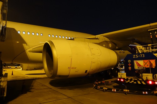 沖止めのタイ航空機材