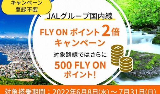 JAL FOPキャンペーン、2022年のFOP 2倍は12月31日まで。JALカード初回5,000も忘れずに！
