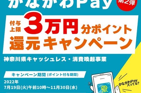 かながわPayで最大20％還元。7月19日スタート。ホテルもありますよ！