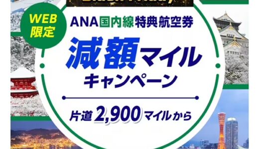 ANA国内線減額マイルで2,900マイルから発券可！ブラックフライデー企画で11月30日まで